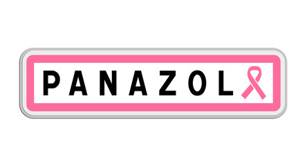 Panneau de sortie de Panazol, Haute-Vienne, Nouvelle-Aquitaine avec Ruban Octobre Rose