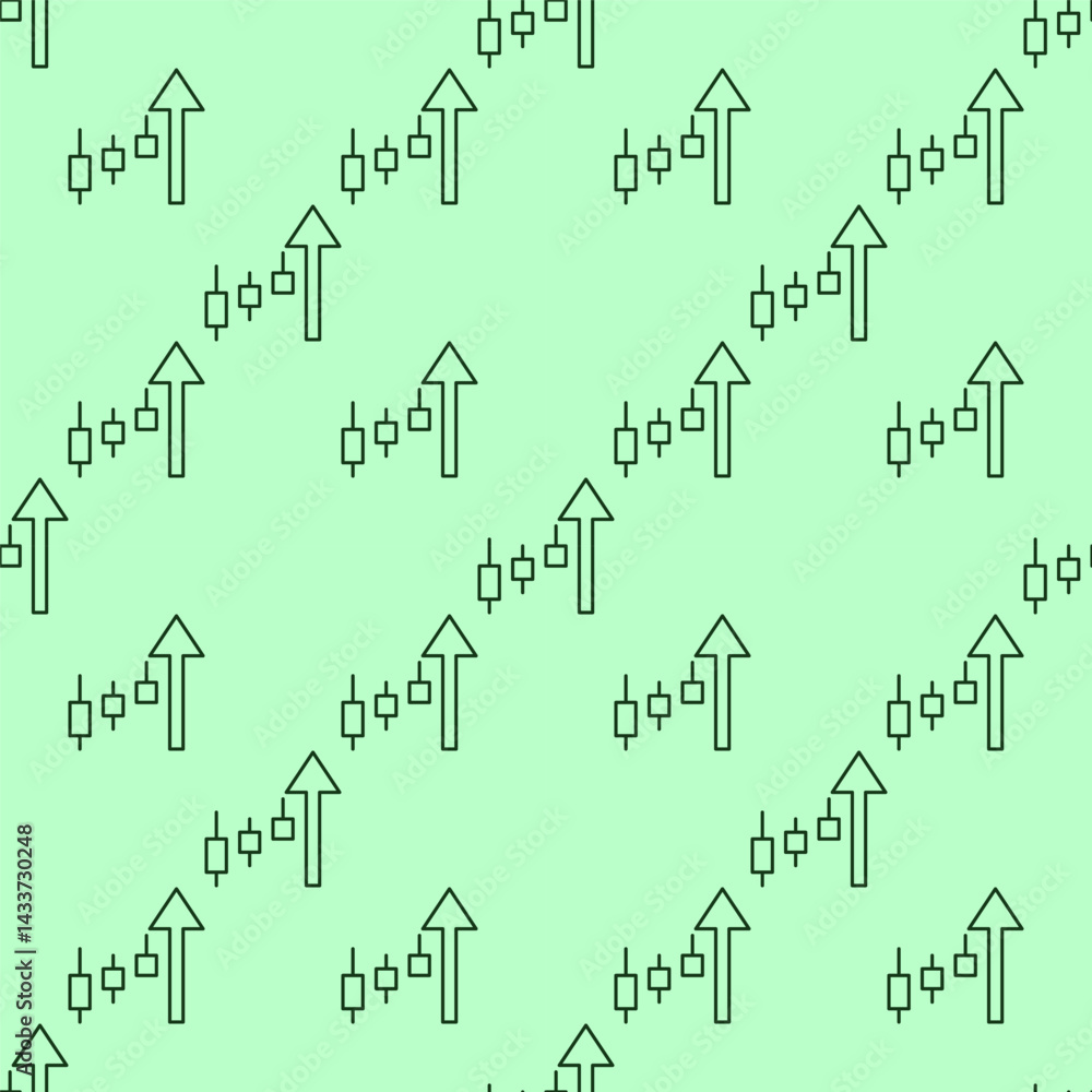 Poster rising candlestick pattern vector linear seamless pattern