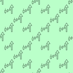 Rising candlestick pattern vector linear seamless pattern