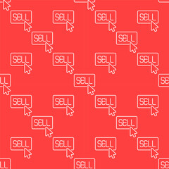 Sell Button - CryptoTrading vector thin line seamless pattern