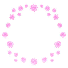 Pink watercolor round flower frame