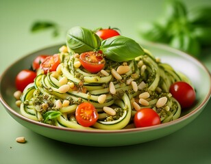 Zucchini-Nudeln mit Pesto