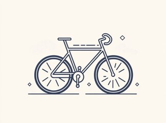 Fototapeta premium Stylish black vector icon of a bicycle in minimalistic flat design on white background