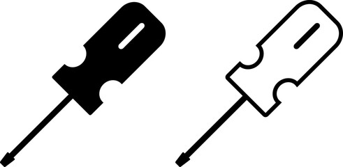 Screwdriver icon set. Renovation service.  Repair and Maintenance
