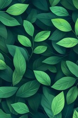 Fototapeta premium Lush, vibrant green leaves form a dense, textured background