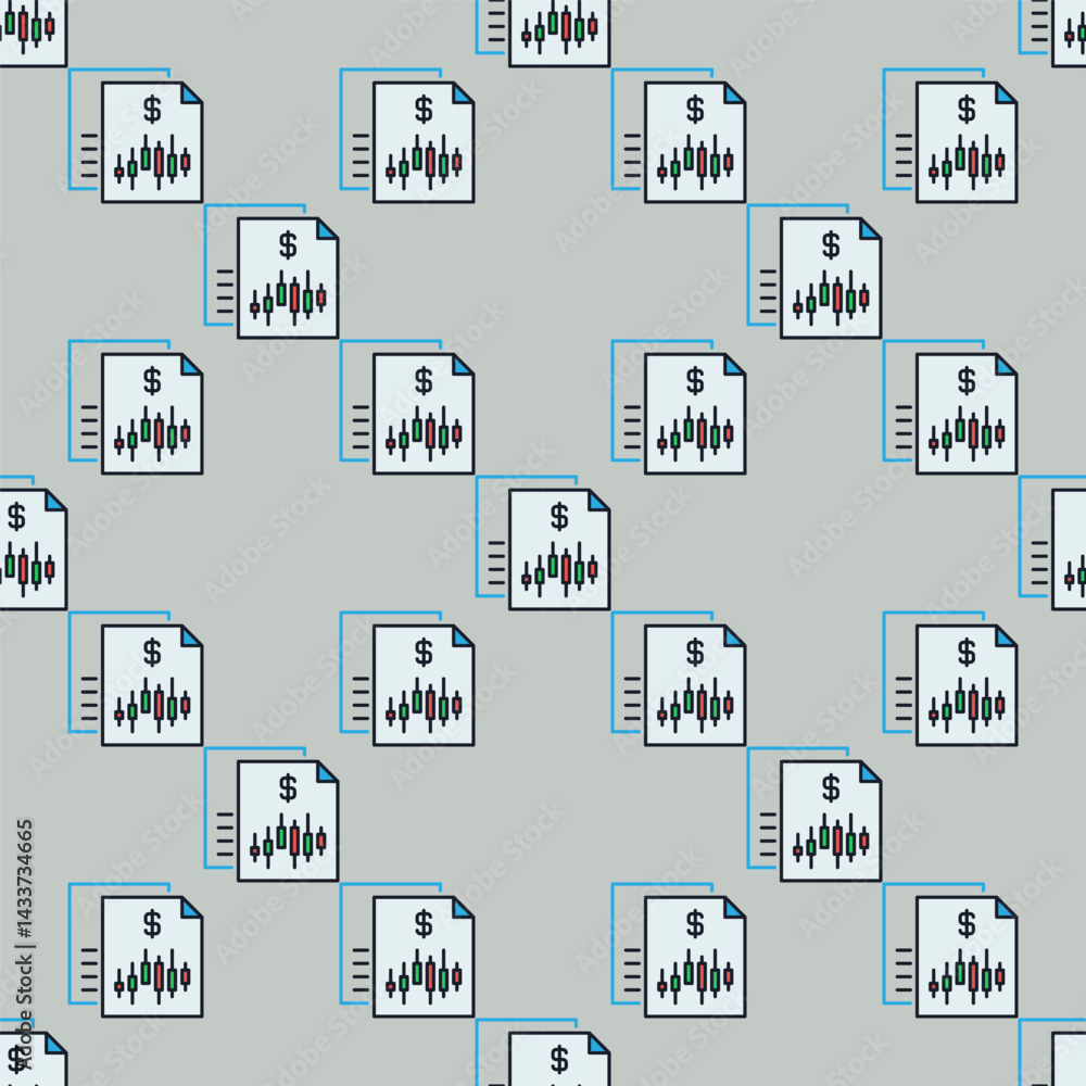 Poster trading documents vector crypto beginners guide colored seamless pattern