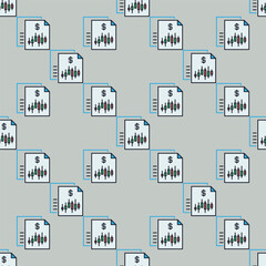 Trading Documents vector Crypto Beginners Guide colored seamless pattern