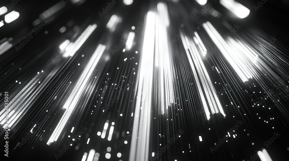 Poster fiber optics glow with speed, transmitting data through network connectivity, digital communication 