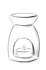 Aromatherapy lamp with candle vector