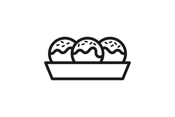 takoyaki japanese food icon line