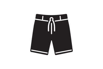 Swim short vector silhouette isolated in white background