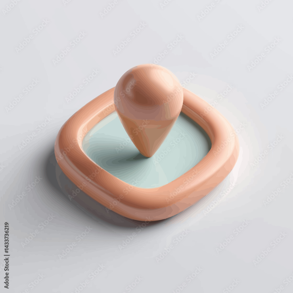 Poster 3d rendering of a map pointer location icon on a white background.