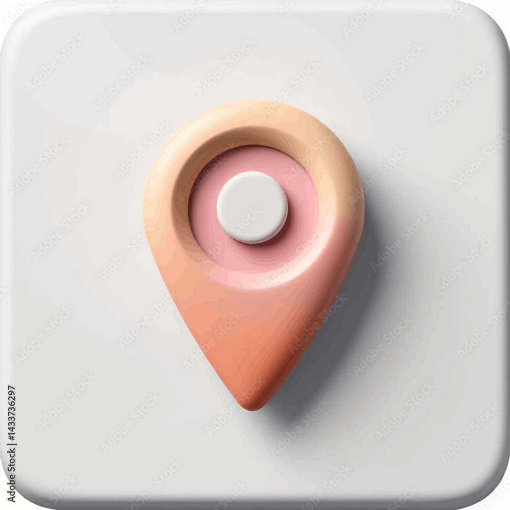 Poster location pointer in pastel colors for mapping and navigation
