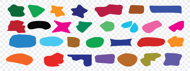 Color Blob Shapes Collection. Abstract Organic Forms Vector icon Set.