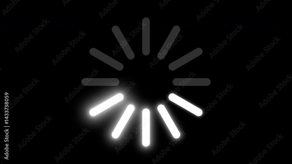 Poster glowing radial loading animation with spinning light bars