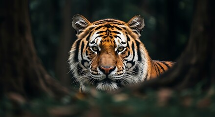 Fototapeta premium Emerald Eyes of the Jungle AI Generated