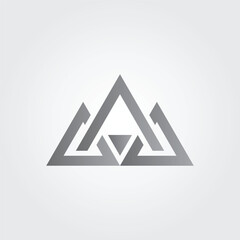 Triangle mountain icon design illustration