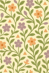 Fine Floral Print Design in Vector