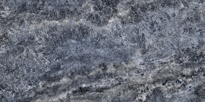 Black and blue marble stone background, fossil texture