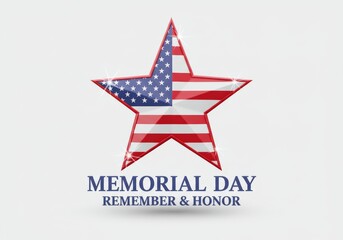 A patriotic image of a star designed in the shape of the american flag for memorial day.