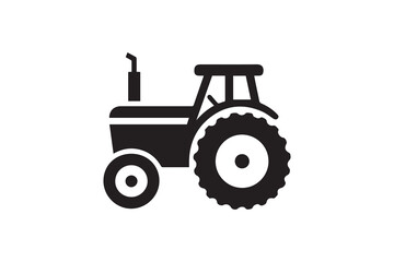 Obraz premium Tractor vector silhouette isolated in white background
