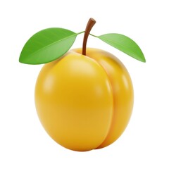 Isolated yellow plum fruit healthy eating concept isolated on white background