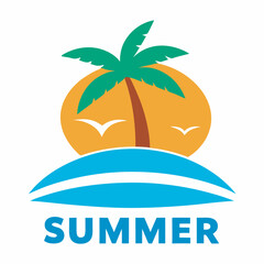 Summer design over landscape background vector illustration