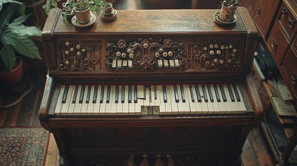 Antique Wooden Keyboard Instrument