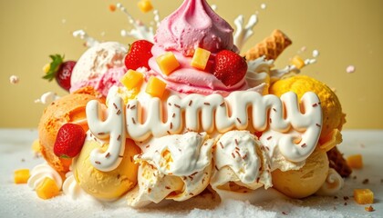 Obraz premium Colorful Ice Cream Explosion (2)