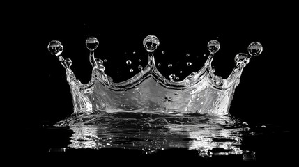 Water Crown Splash in Black and White