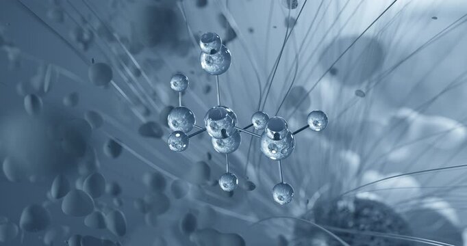 Looped video of Propylene glycol, e1520, rotating molecular 3D ball-and-stick model