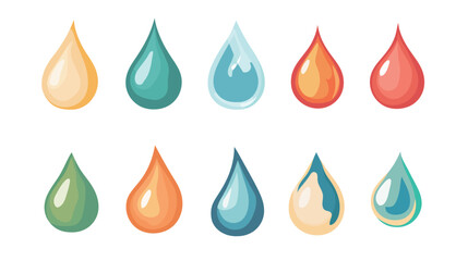 Water drop icon vector graphic design, representing purity, freshness, and environmental sustainability.