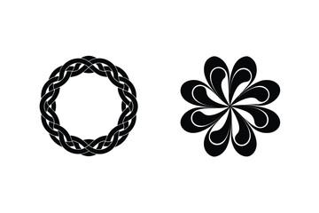 Fototapeta premium Abstract Wreath Design And Floral Shape Vector Illustration Elements Isolated