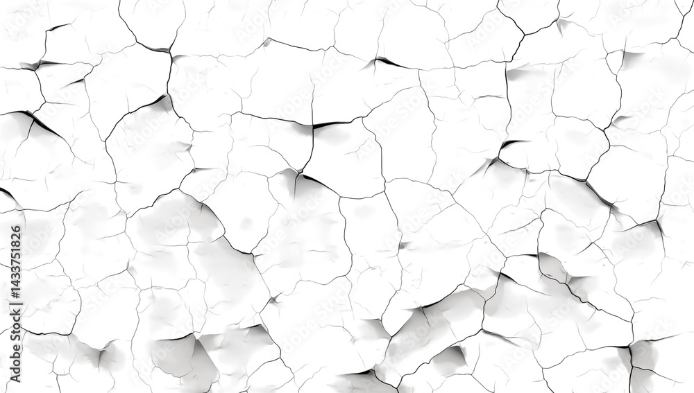 Poster a distorted abstract image featuring a cracked surface with black and white pixelated areas overlayi