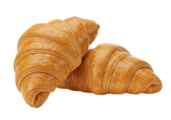 Delicious croissants bakery fresh pastry breakfast food item isolated on white background