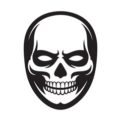 mask one line Vector Black silhouettes design element. with white background