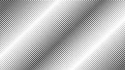 Monochrome Halftone Dot Pattern With Gradient and Grain Effect Creating Abstract Geometric Background