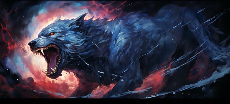 monster lycan shaped constellation, ai generative