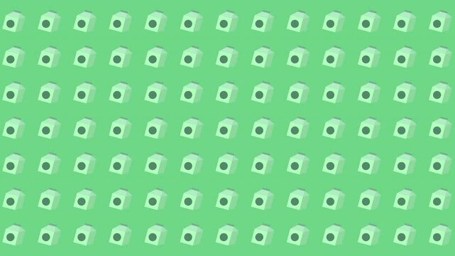 Milk cartons in isometric grid seamless pattern