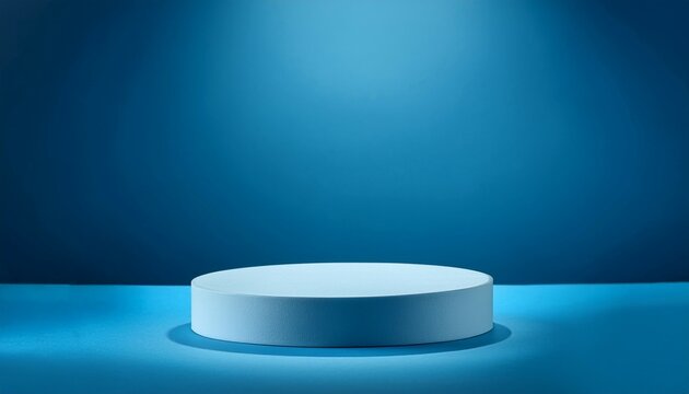 abstract background template for product display and presentation oval podium or pedestal against blue background
