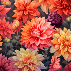 Sunset Garden Floral Pattern