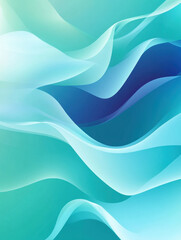Obraz premium Abstract flowing wave design in shades of blue and green with smooth curves and layered textures for modern backgrounds and artistic digital art