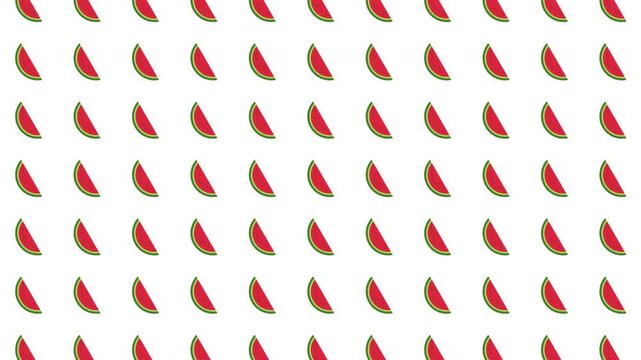 Seamless pattern with watermelon slices on white