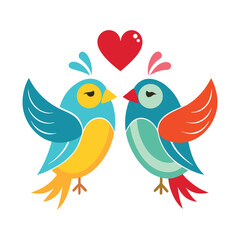 two birds with heart