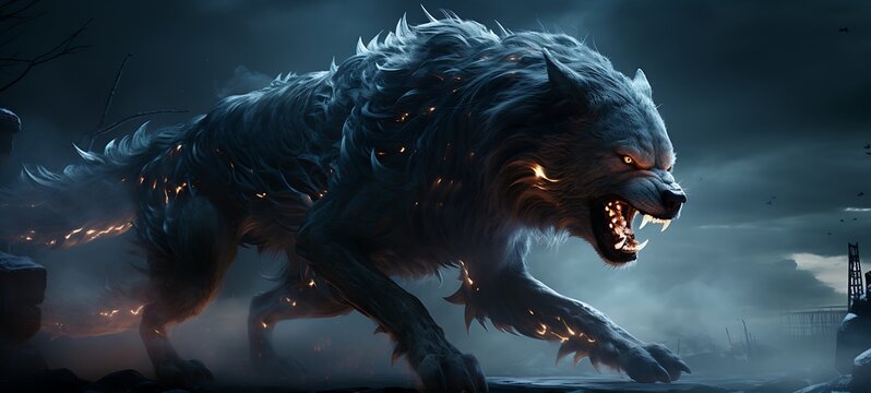 monster lycan shaped constellation, ai generative