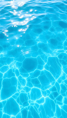 Obraz premium Blue water surface viewed from above in outdoor sea, sun reflection, dimply. Surface Abstract Background. Clear water in sea with ripple in clean aqua liquid. Summer wallpaper blue background. White
