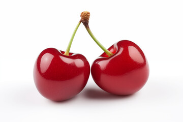 Cherries Two cherries on a white background.