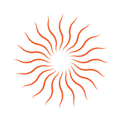 Dynamic Wavy Sunburst Vector - Vibrant Orange Design for Creative Projects