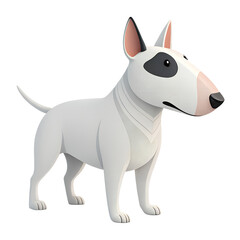 3D, Minimalistic Bull Terrier standing, isolated on a transparent background