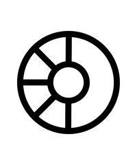 Obraz premium Illustration of a pie chart icon divided into several segments, depicting data distribution or proportion in financial reports